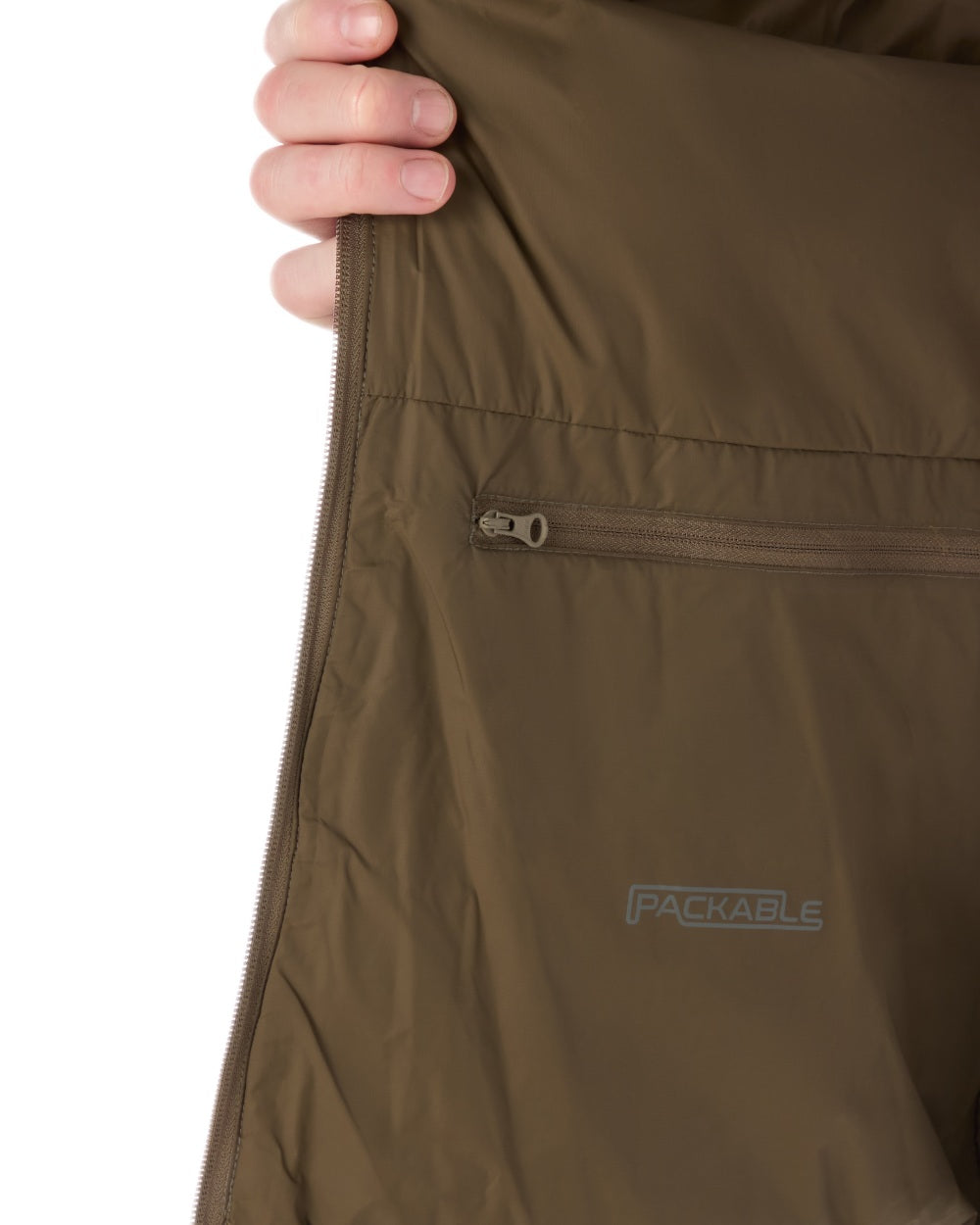 Crocodile Coloured Musto Mens Original Lite Puffer Vest on white background 
