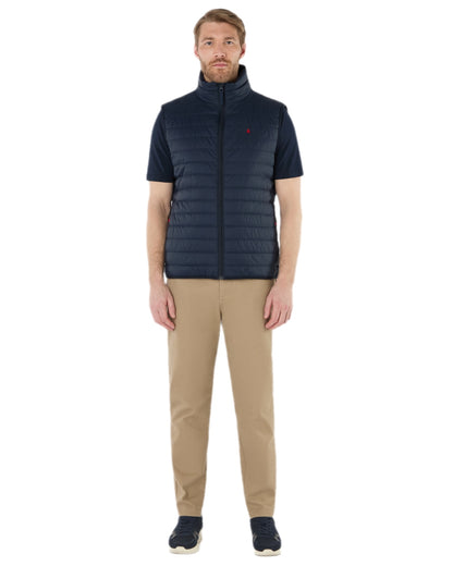Navy Coloured Musto Mens Original Lite Puffer Vest on white background 