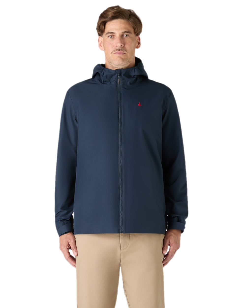 Navy Coloured Musto Mens Original Rain Jacket on white background 