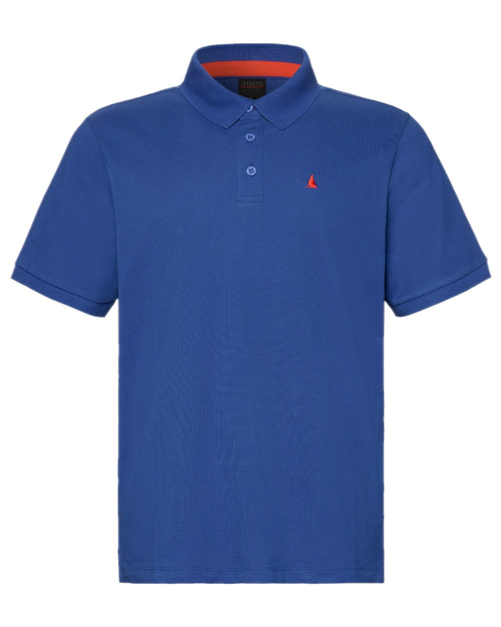 Mazarine Blue Coloured Musto Mens Original Short Sleeve Polo Shirt on white background
