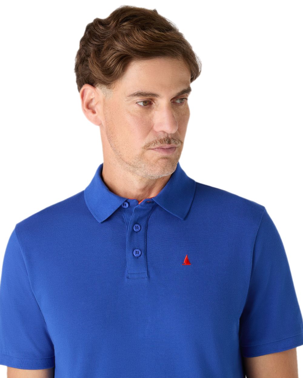 Mazarine Blue Coloured Musto Mens Original Short Sleeve Polo Shirt on white background
