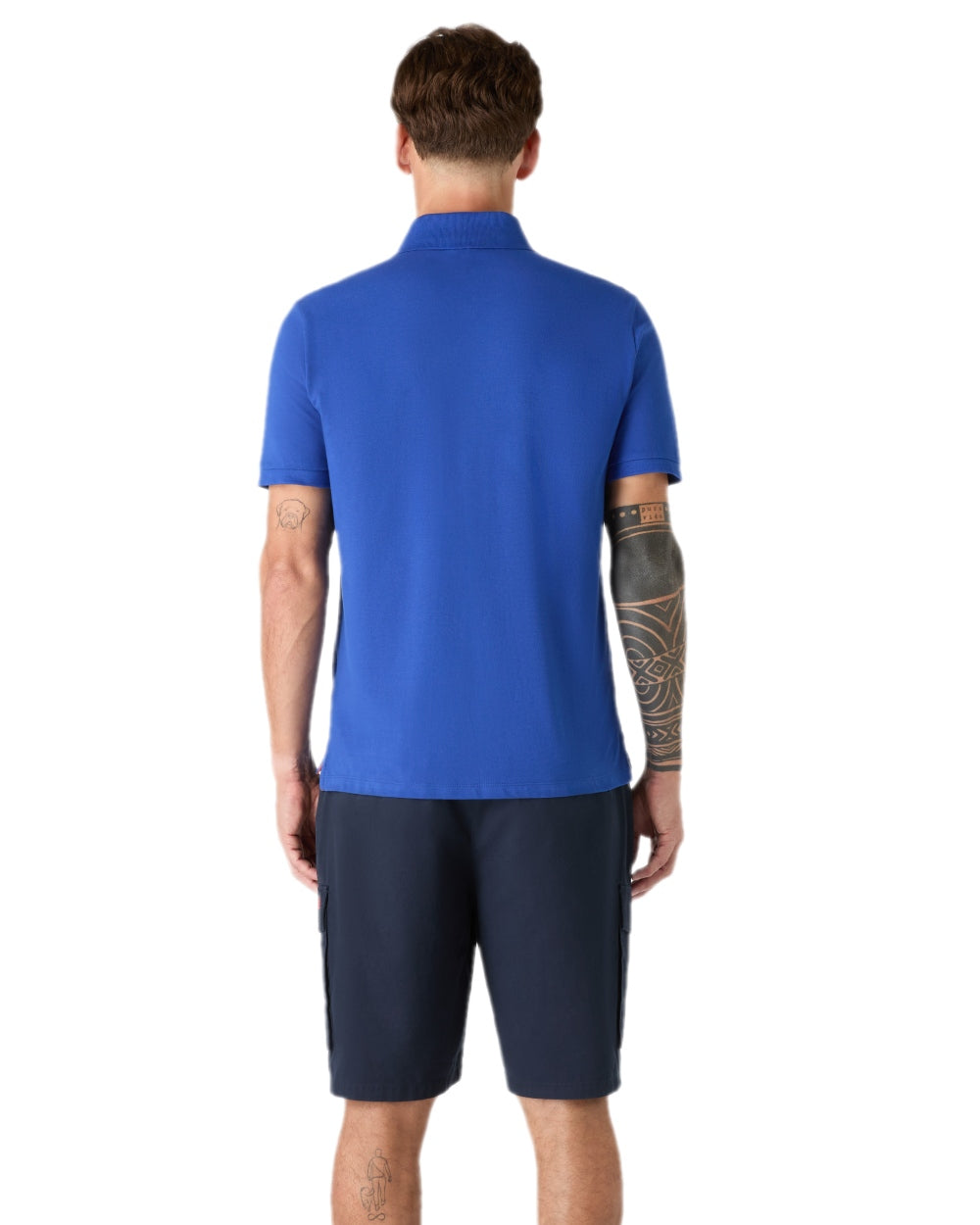 Mazarine Blue Coloured Musto Mens Original Short Sleeve Polo Shirt on white background
