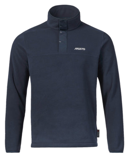 Navy Coloured Musto Mens Polartec Snap Pullover Fleece on white background 