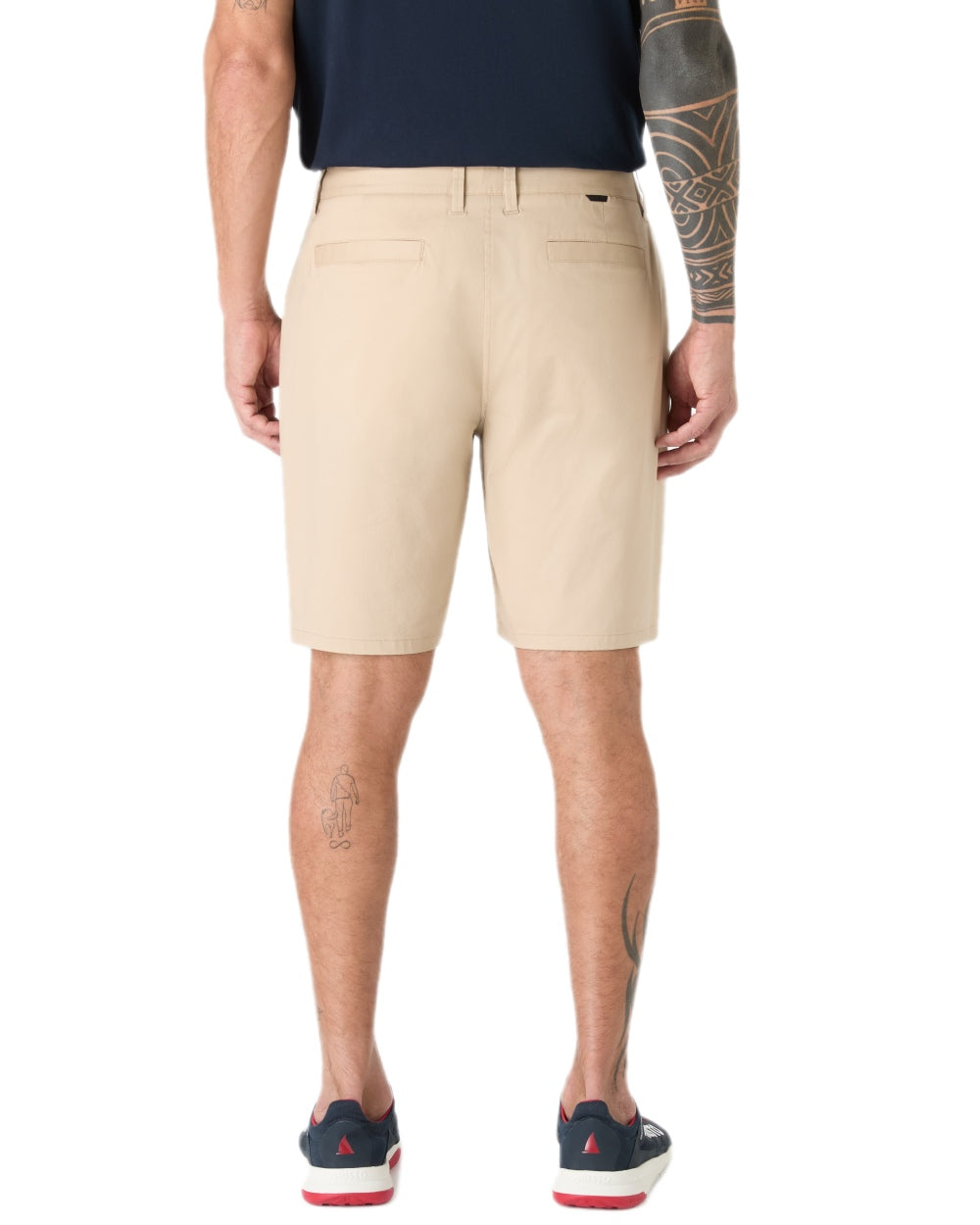Beige Coloured Musto Mens Rib Fast Dry Shorts on white background 