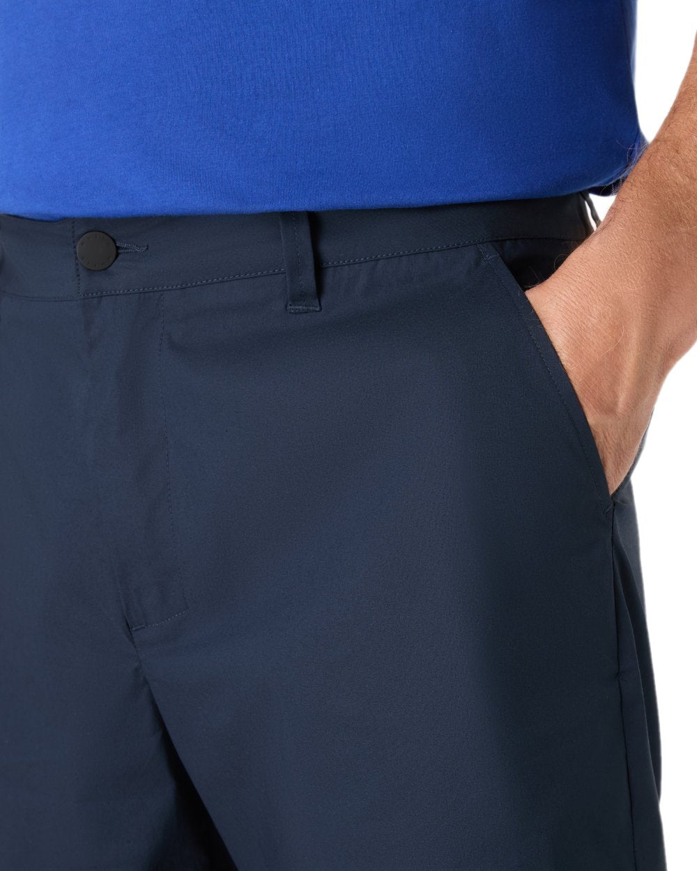Navy Coloured Musto Mens Rib Fast Dry Shorts on white background 