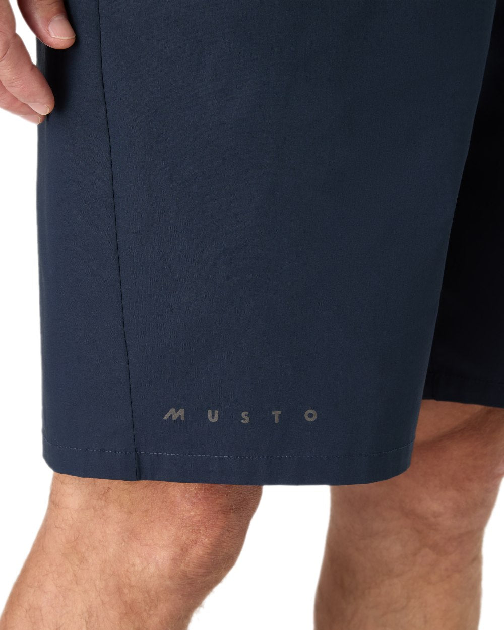 Navy Coloured Musto Mens Rib Fast Dry Shorts on white background 