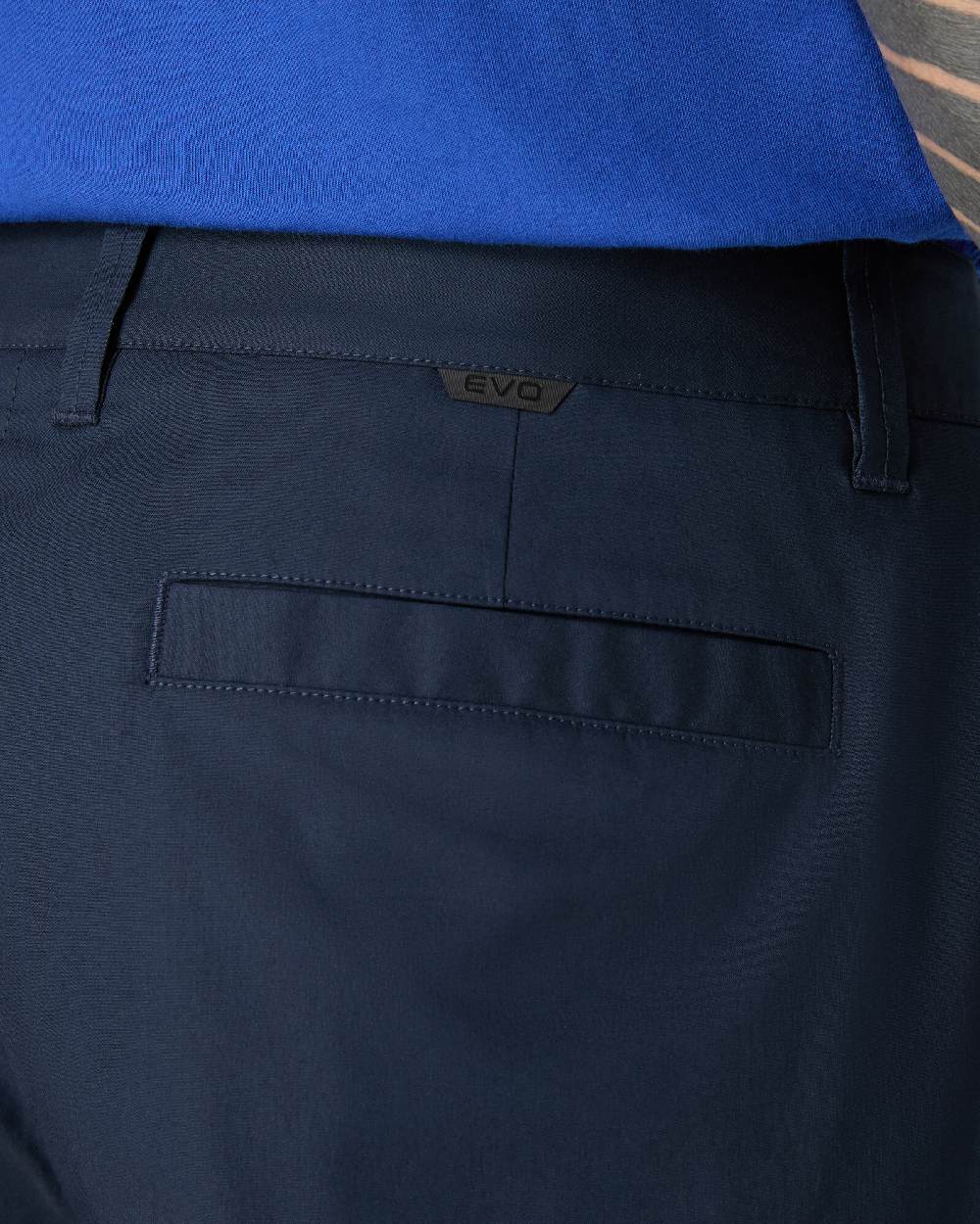 Navy Coloured Musto Mens Rib Fast Dry Shorts on white background 