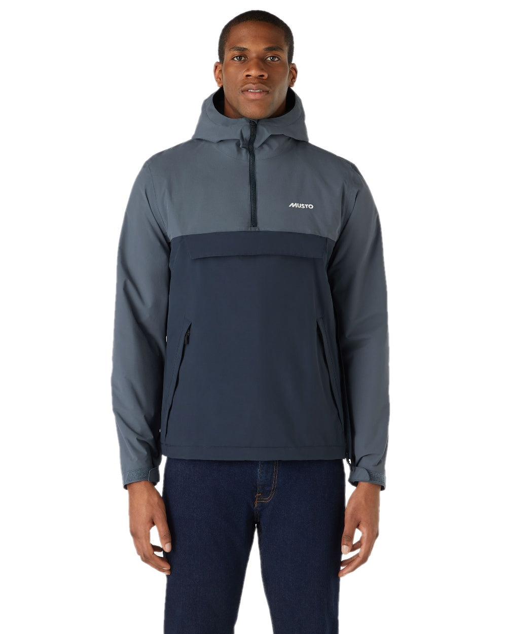 Navy Ombre coloured Musto Mens Snug Anorak on white background 