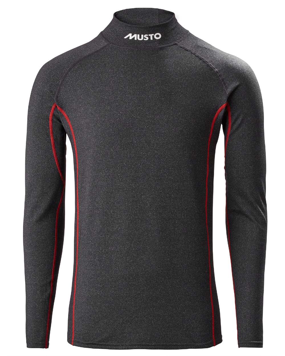 Dark Grey Marl coloured Musto Mens Thermal Base Layer Long-Sleeve Top on white background 