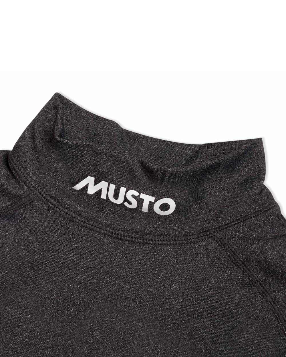 Dark Grey Marl coloured Musto Mens Thermal Base Layer Long-Sleeve Top on white background 