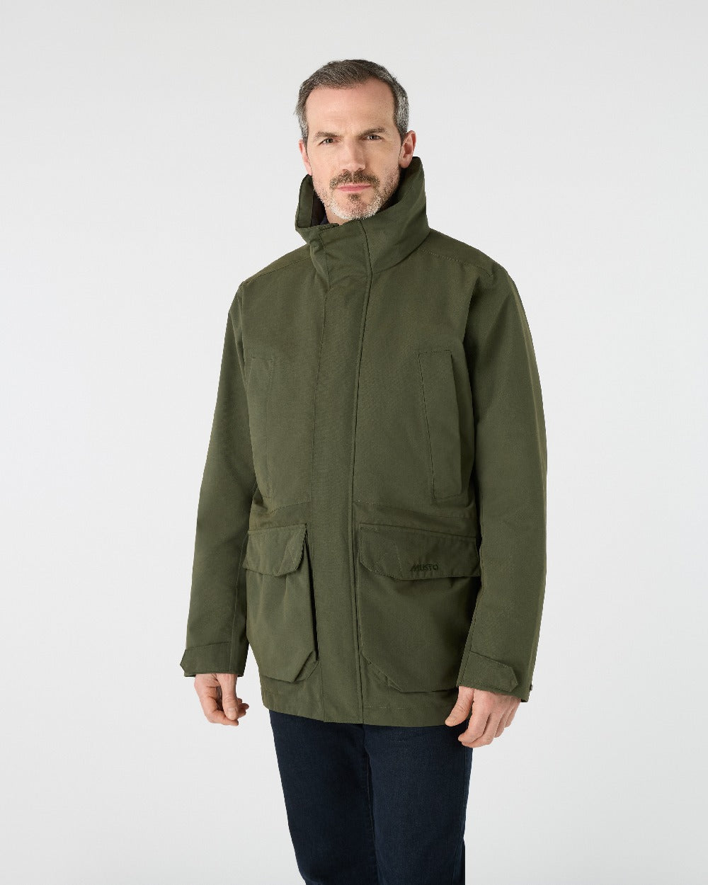 Deep Green Coloured Musto Mens Westmoor Waterproof Jacket on White Background 
