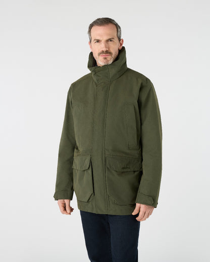 Deep Green Coloured Musto Mens Westmoor Waterproof Jacket on White Background 