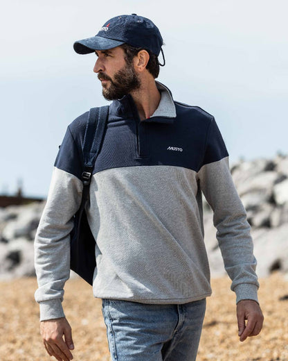 True Navy Coloured Musto Original Crew Cap on outdoor background 