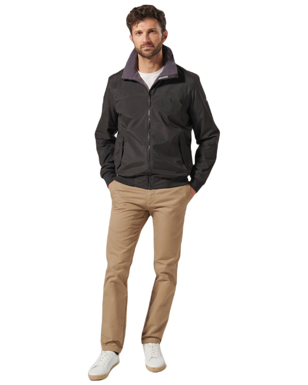 Black coloured Musto Snug Blouson Jacket 2.0 on white background 