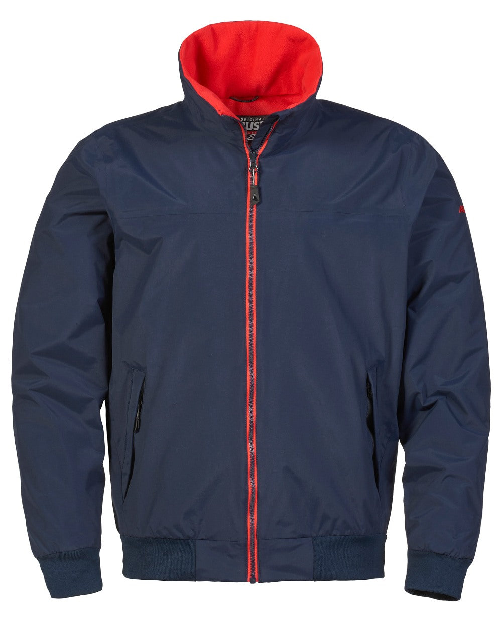 Navy Red coloured Musto Snug Blouson Jacket 2.0 on white background 