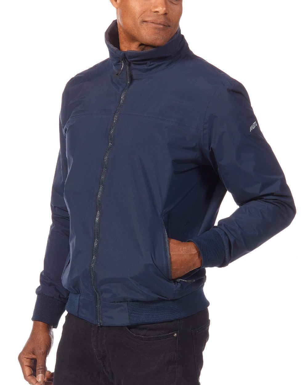 Navy Carbon coloured Musto Snug Blouson Jacket 2.0 on white background 