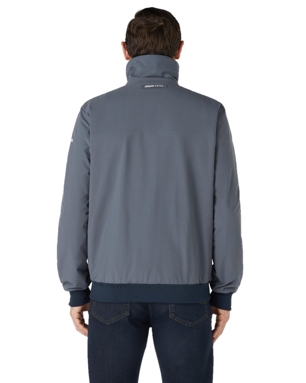 Ombre Blue Cinder coloured Musto Snug Blouson Jacket 2.0 on white background 