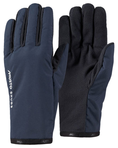 Navy Coloured Musto Snug Gloves on white background 