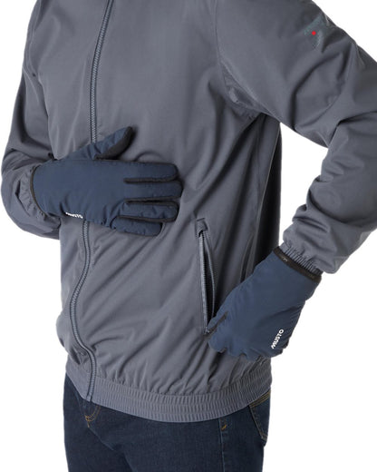 Navy Coloured Musto Snug Gloves on white background 