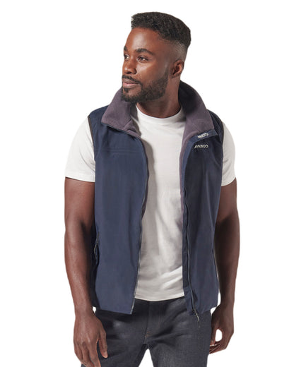 Navy-Cinder Musto Snug Vest 2.0 On A White Background 