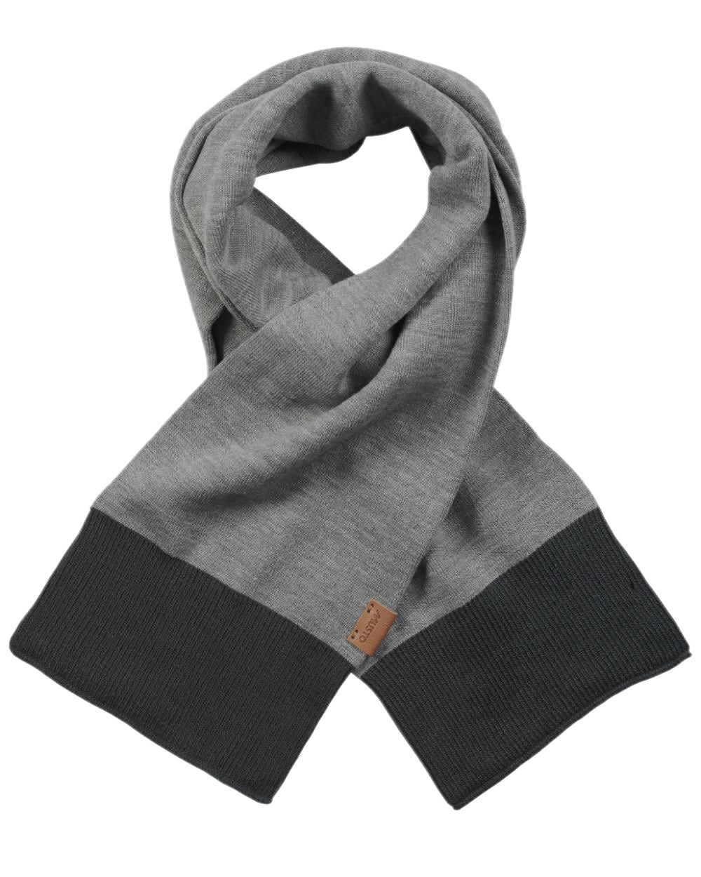 Grey Melange Coloured Musto Tipped Beanie &amp; Scarf Gift Set on white background 