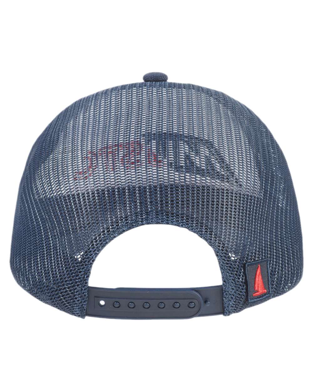 White Navy Coloured Musto Trucker Cap on white background 