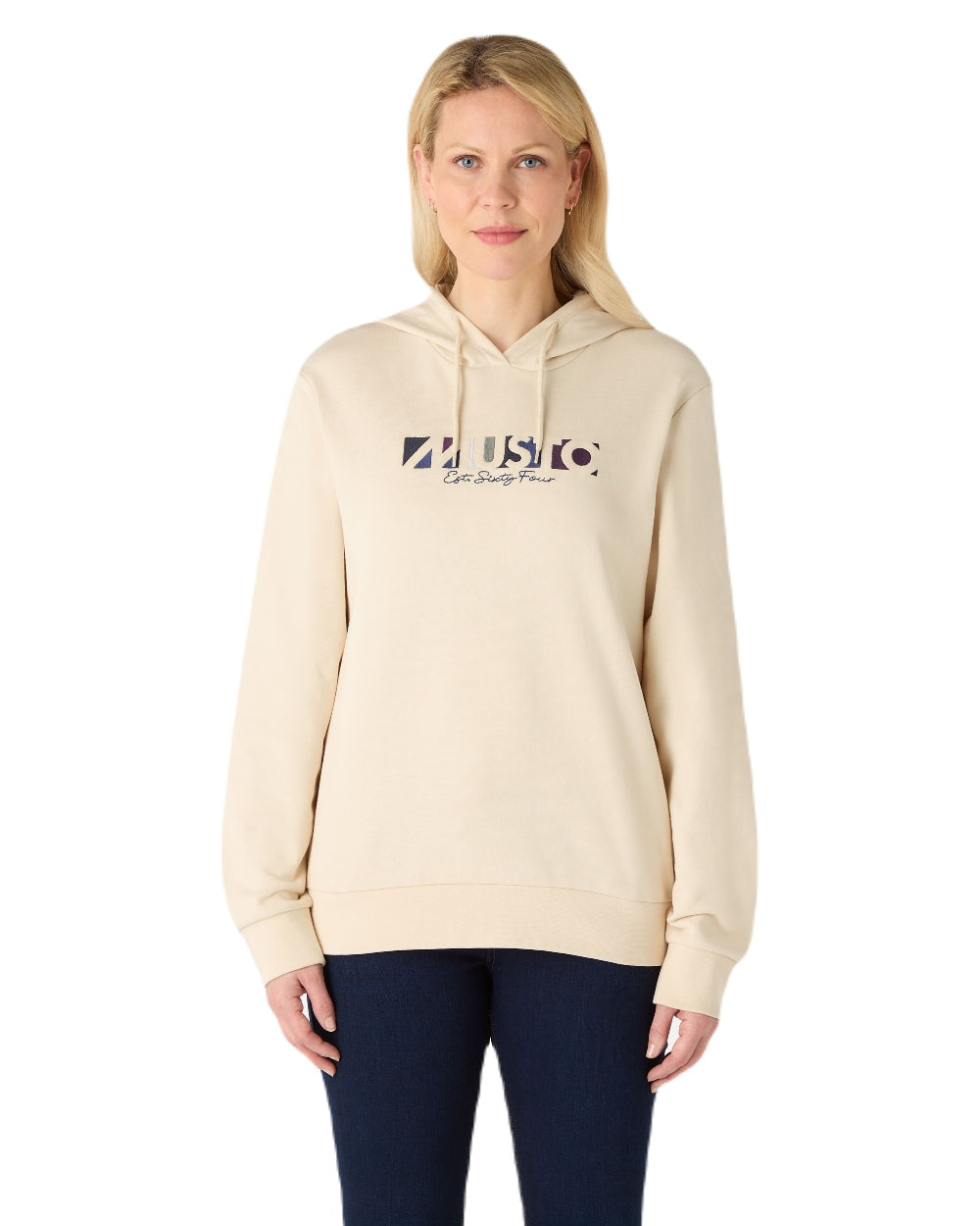 Oat Coloured Musto Womens 1964 Hoodie On A White Background 