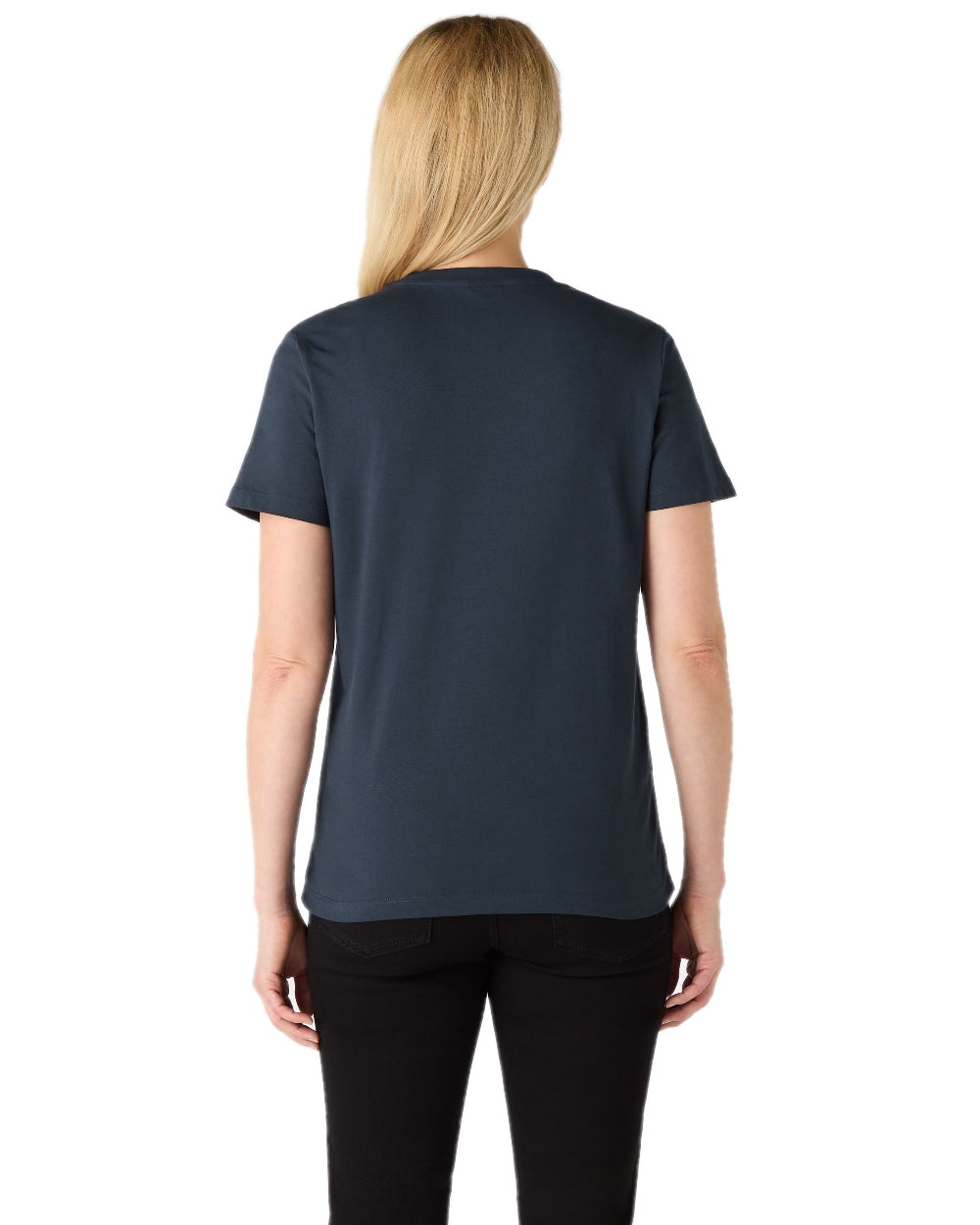 Navy Coloured Musto Womens 1964 Short Sleeve T-Shirt On A White Background 