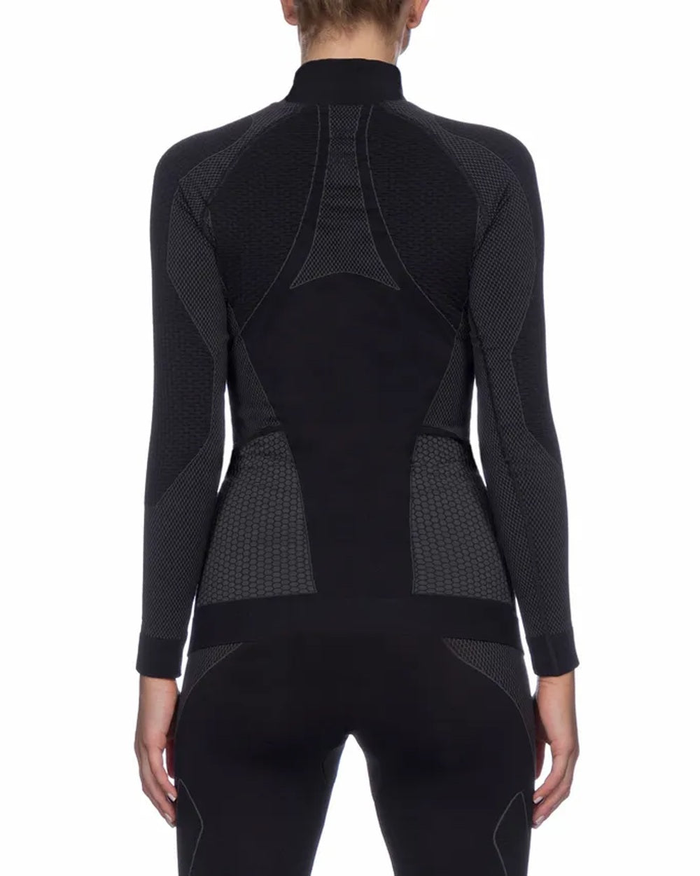 Black coloured Musto Womens Active Base Layer Long-Sleeve Top on white background 