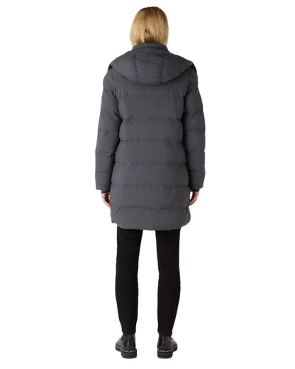 Carbon Coloured Musto Womens Active Puffer Coat on white background 