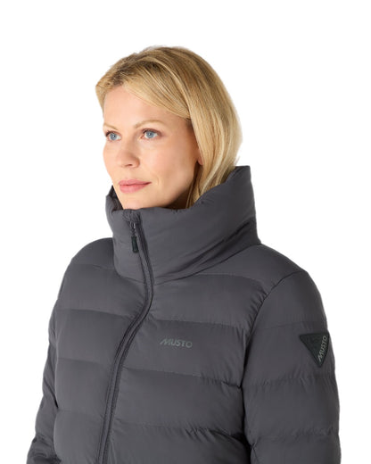 Carbon Coloured Musto Womens Active Puffer Jacket on white background 