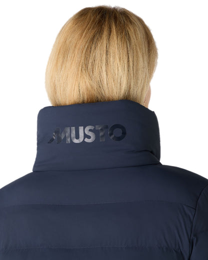 Navy Coloured Musto Womens Active Puffer Jacket on white background 