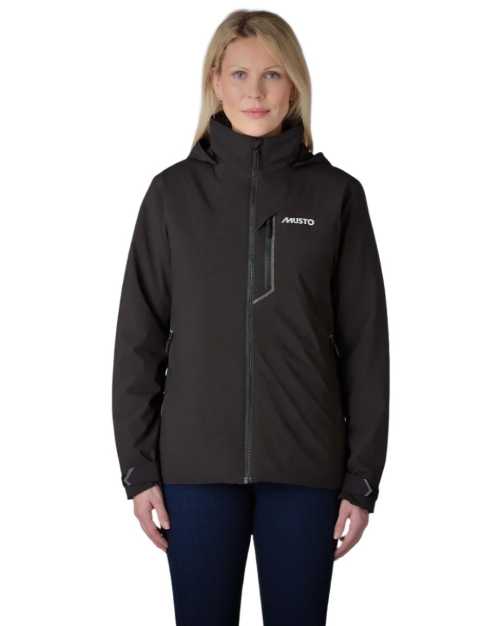 Black Coloured Musto Womens Br1 Primaloft Midlayer Jacket on white background 