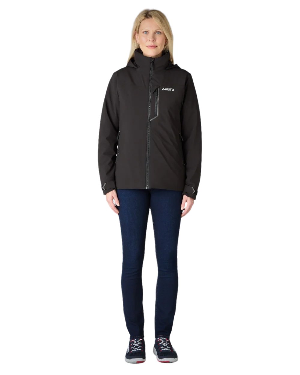 Black Coloured Musto Womens Br1 Primaloft Midlayer Jacket on white background 