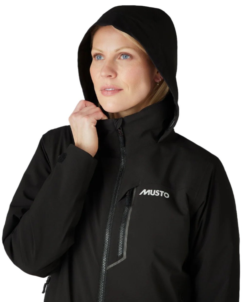 Black Coloured Musto Womens Br1 Primaloft Midlayer Jacket on white background 