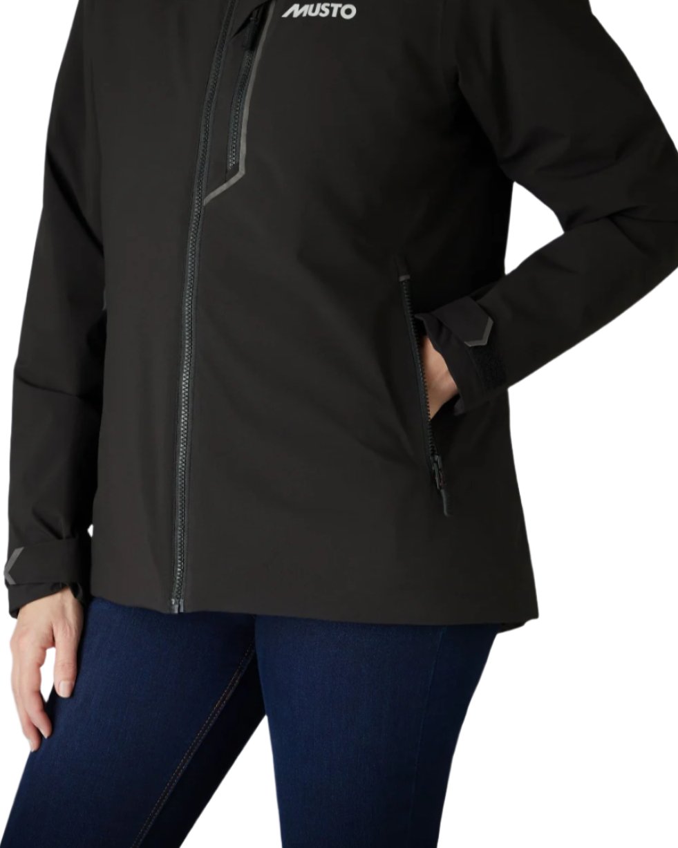 Black Coloured Musto Womens Br1 Primaloft Midlayer Jacket on white background 