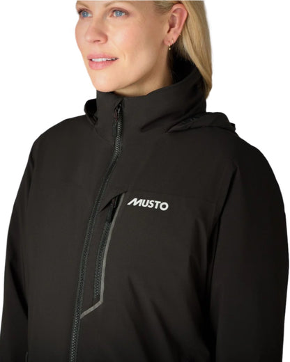 Black Coloured Musto Womens Br1 Primaloft Midlayer Jacket on white background 