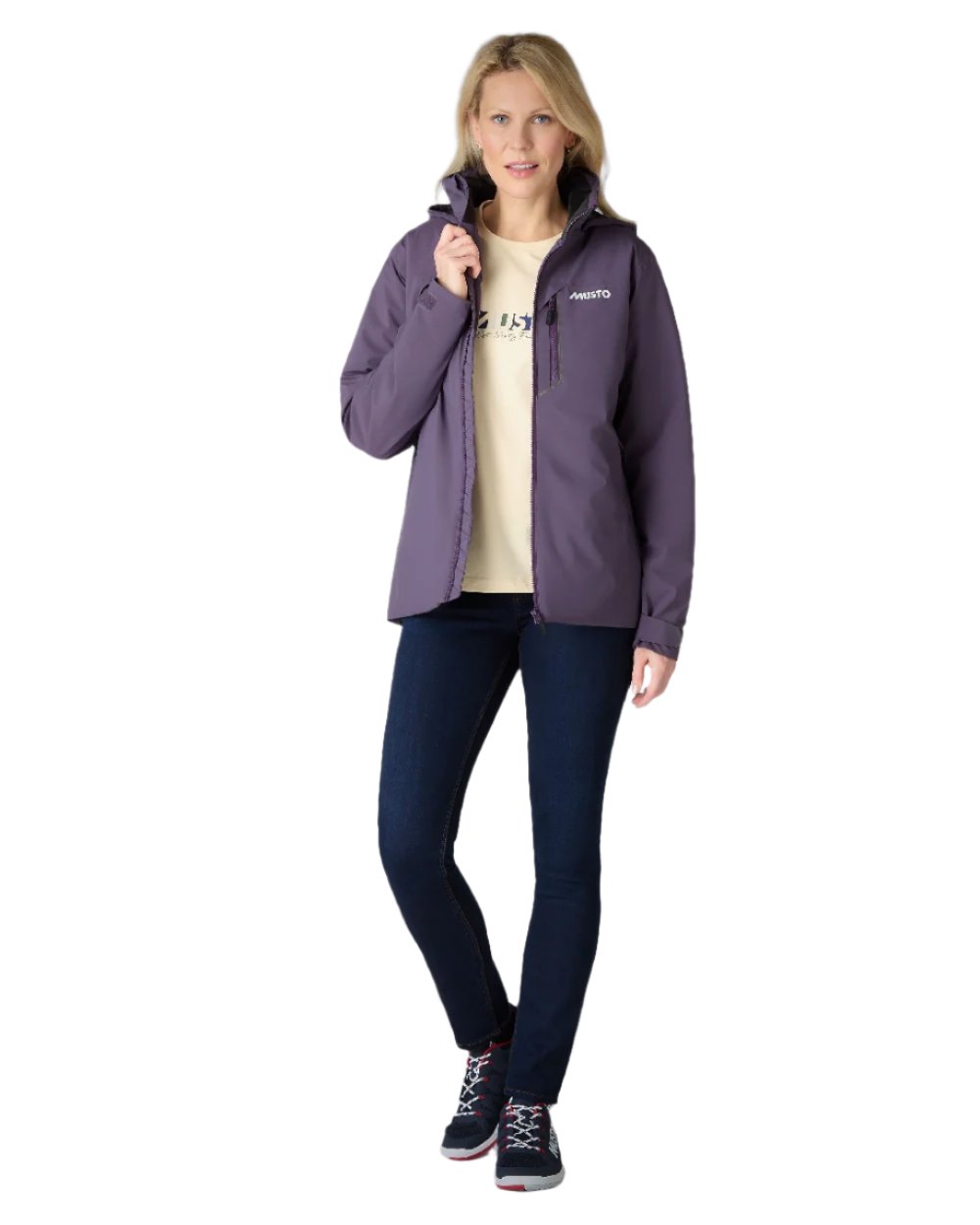 Mulberry Coloured Musto Womens Br1 Primaloft Midlayer Jacket on white background 