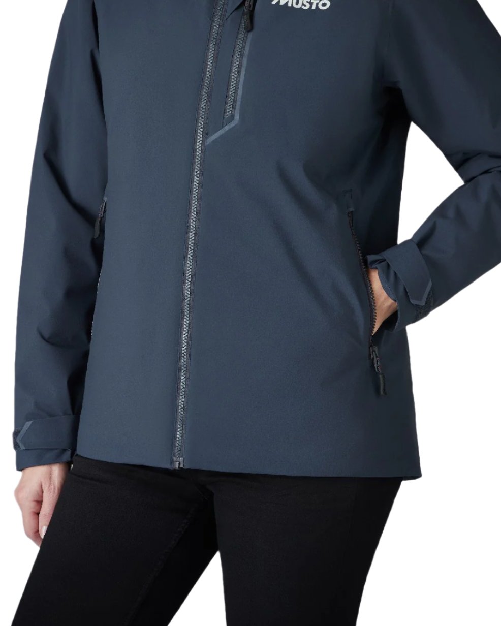 True Navy Coloured Musto Womens Br1 Primaloft Midlayer Jacket on white background 