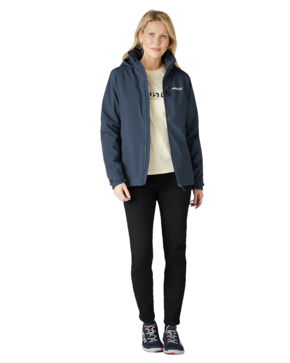 True Navy Coloured Musto Womens Br1 Primaloft Midlayer Jacket on white background 