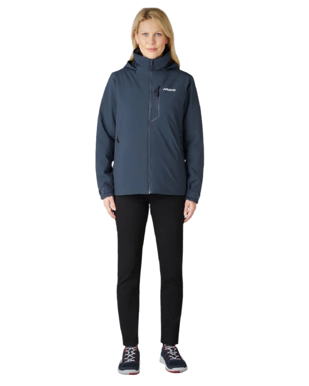 True Navy Coloured Musto Womens Br1 Primaloft Midlayer Jacket on white background 