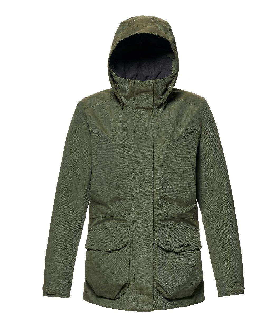 Deep Green Coloured Musto Womens Burnham Waterproof Jacket on White Background 