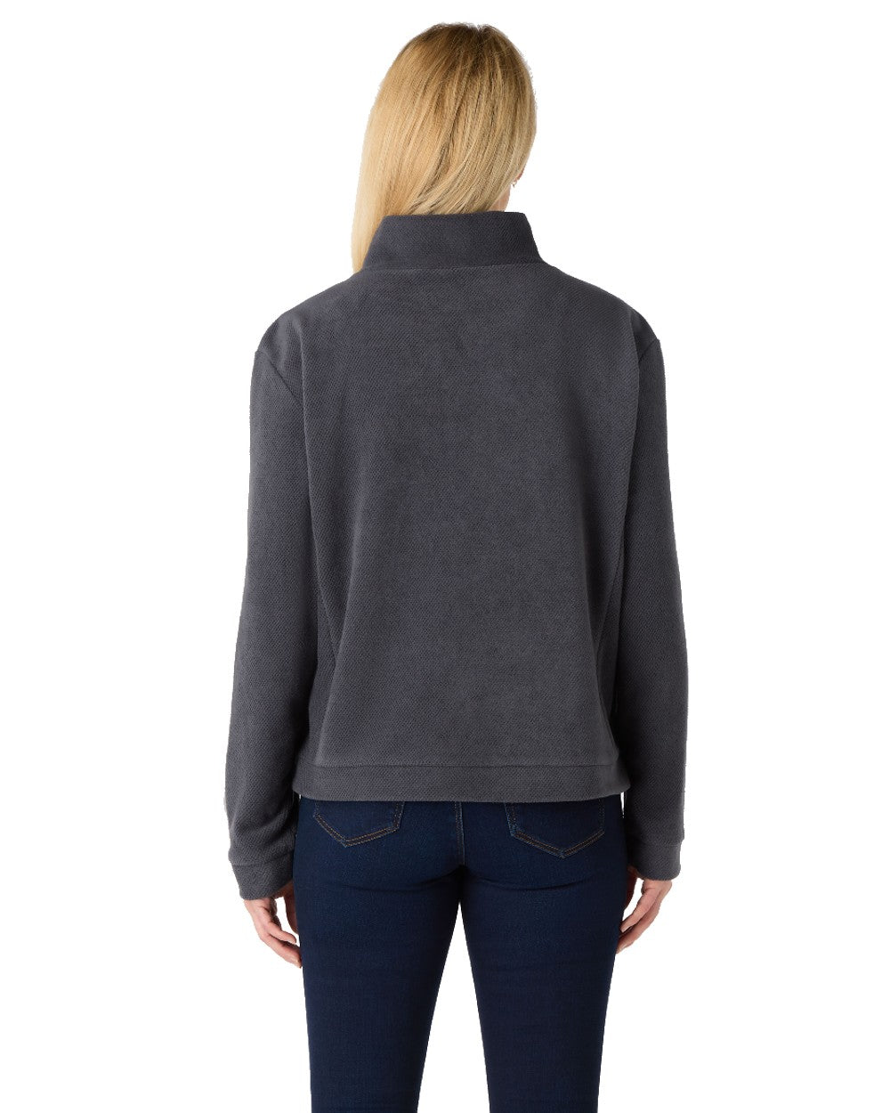 Carbon Coloured Musto Womens Classic Fleece Pullover On A White Background 