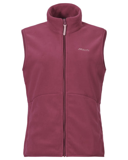 Very Berry coloured Musto Womens Classic Fleece Vest on white background 