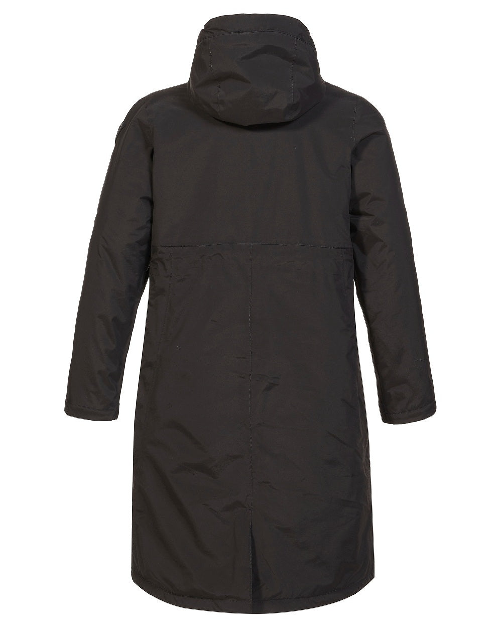 Black coloured Musto Womens Corsica Primaloft Longline Parka on grass background 