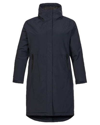 Navy coloured Musto Womens Corsica Primaloft Longline Parka on white background 