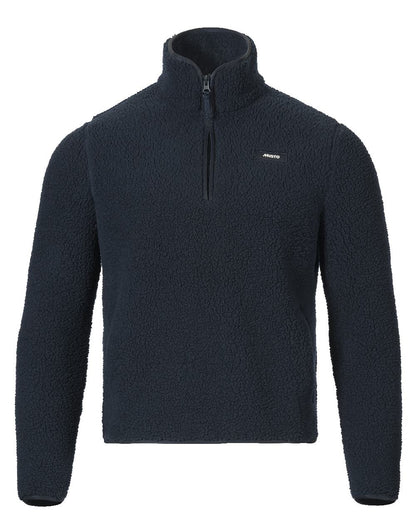 Navy Coloured Musto Womens Cover Deep Pile Fleece Pullover on white background 