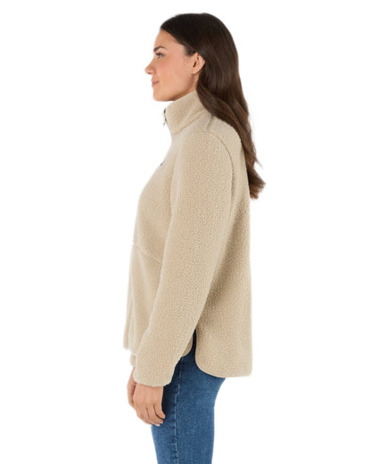 Pure Cashmere Coloured Musto Womens Cover Deep Pile Fleece Jacket on white background 
