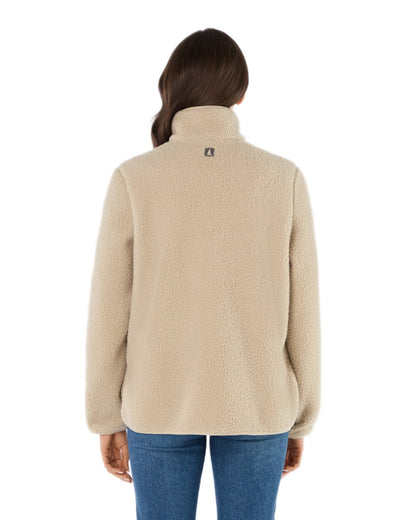 Pure Cashmere Coloured Musto Womens Cover Deep Pile Fleece Jacket on white background 