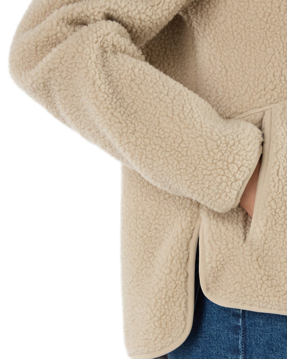 Pure Cashmere Coloured Musto Womens Cover Deep Pile Fleece Jacket on white background 